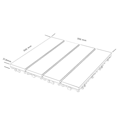 Deck Baldosa Co-Extruded G04 Teak