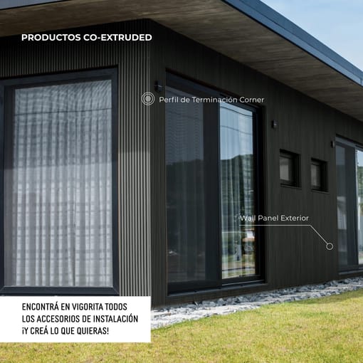 Perfil de Terminación Corner Revestimiento Exterior Co-Extruded G06 Silver Grey