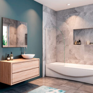 Mampara de Baño Rebatible Transparente Curva BS4006 80cm