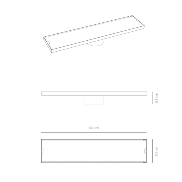 Rejilla Lineal Reversible Black 6,8cm x 30cm S-T030FX