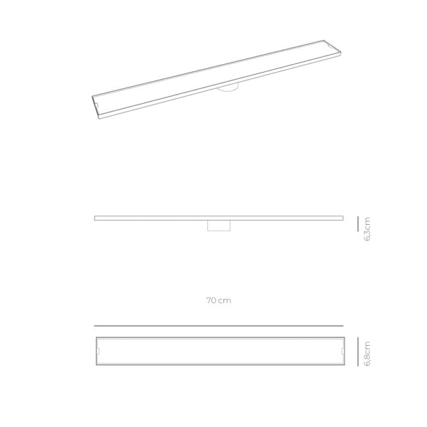 Rejilla Lineal Reversible 6,8cm x 70cm S-T070FX