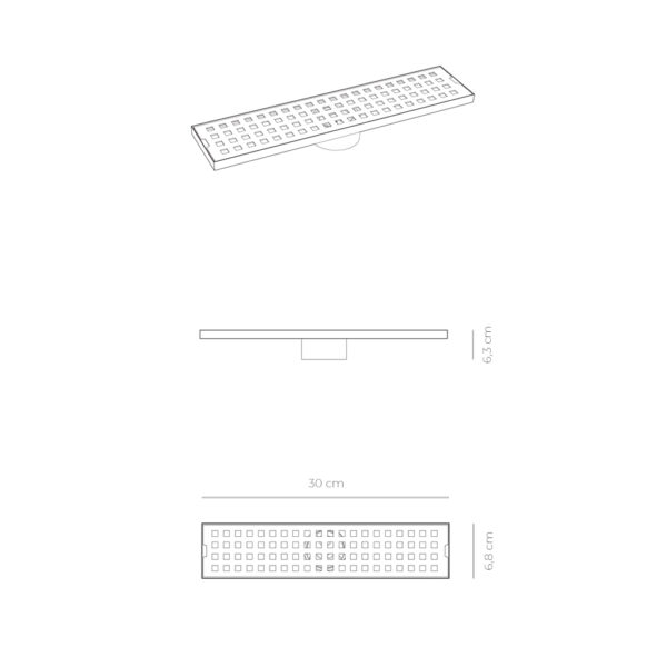 Rejilla Lineal Moderna 6,8cm x 30cm G-T030FX