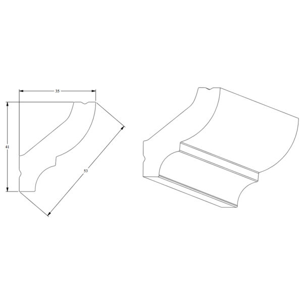 Cornisa CB 501 35mm x 41mm x 2000mm caja x 5 unidades
