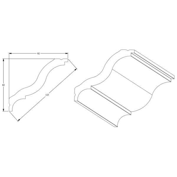 Cornisa CB 503 82mm x 92mm x 2000mm caja x 5 unidades