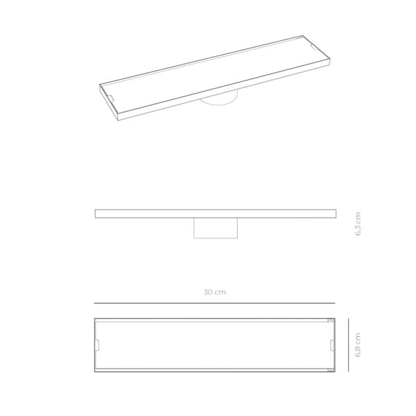Rejilla Lineal Reversible 6,8cm x 30cm S-T030FX