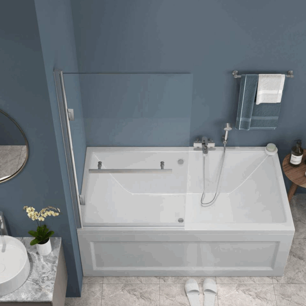 Mampara de Baño RebatibleTransparente Rectangular BS4003 80cm