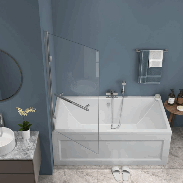 Mampara de Baño RebatibleTransparente Rectangular BS4003 80cm