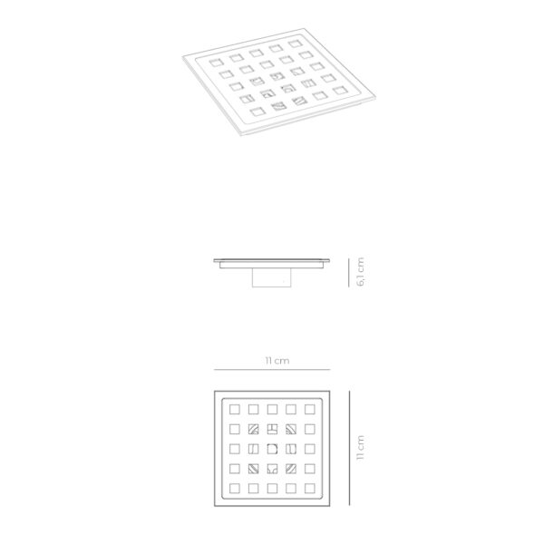 Rejilla Cuadrada Moderna 11cm x 11cm X-JK052F
