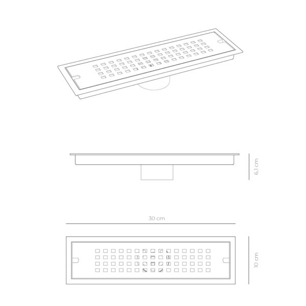 Rejilla Lineal Moderna 10cm x 30cm X-JK056F