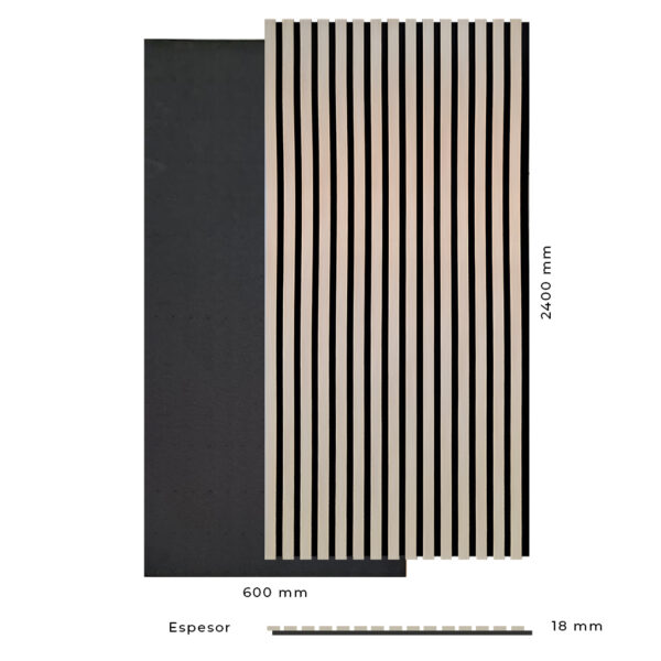 Revestimiento de Pared Interior Acústico Fresno