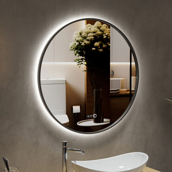 Espejo Led con Reloj HKM 2001 800mm x 800mm