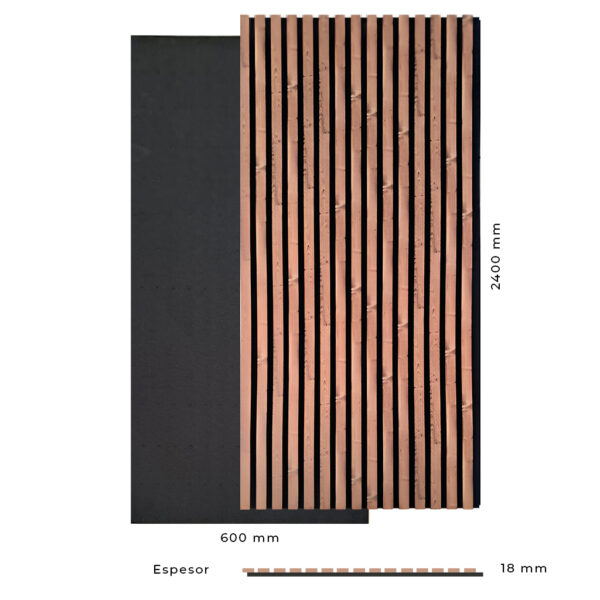 Revestimiento de Pared Interior Acústico Nogal