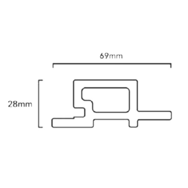 Perfil de Terminación End Revestimiento Exterior Co-Extruded G06 Silver Grey