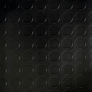 Piso de Goma Moneda Negro 3mm en Rollo 10 m2