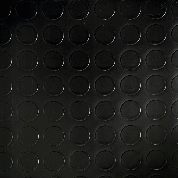 Piso de Goma Moneda Negro 3mm en Rollo 10 m2