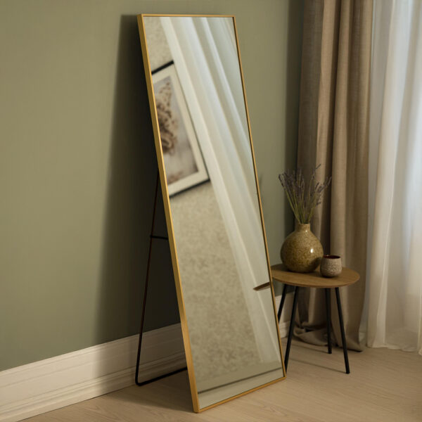 Espejo Rectangular con soporte 13X610X1755mmmm Gold