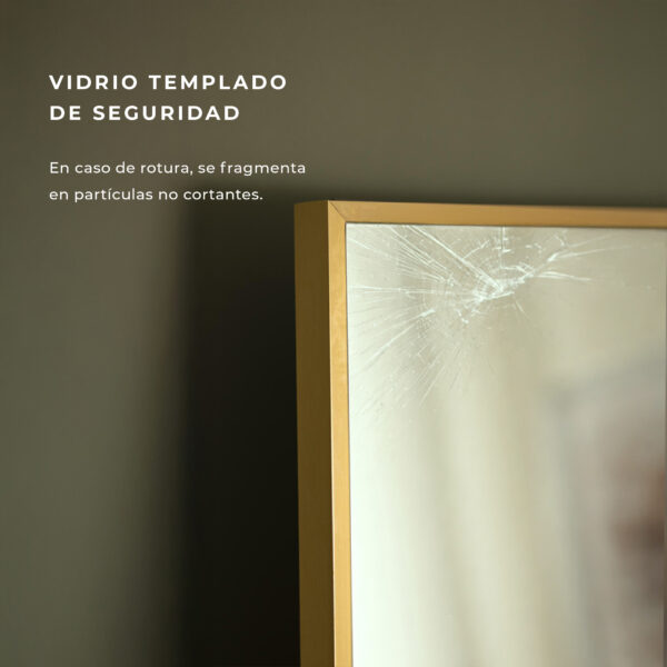 Espejo Rectangular con soporte 13X610X1755mmmm Gold