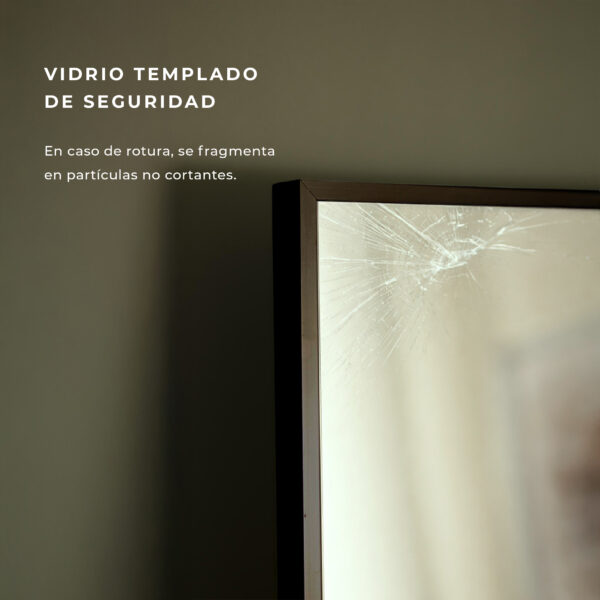 Espejo Rectangular con soporte 13X610X1755mm Negro