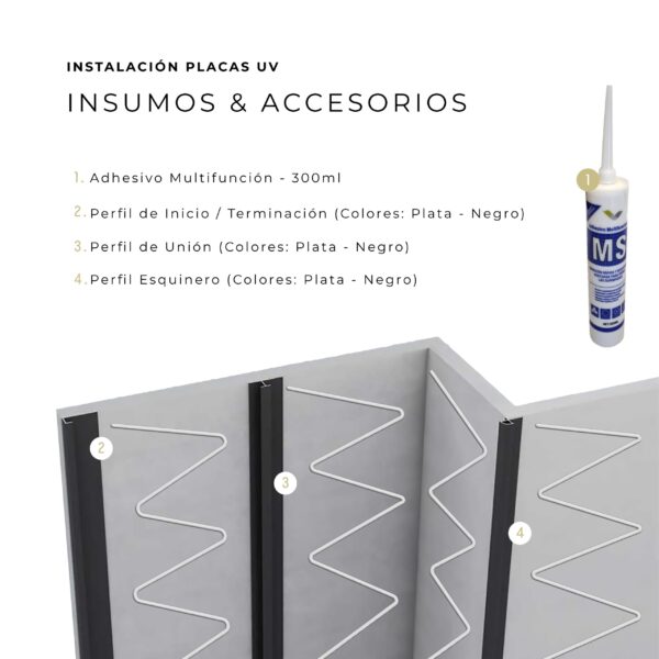 Placas UV Brick Grey KL8117