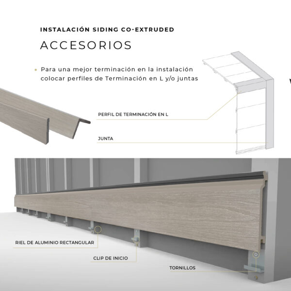 Siding Exterior Co-Extruded G01 White Oak stretch x 4 unidades